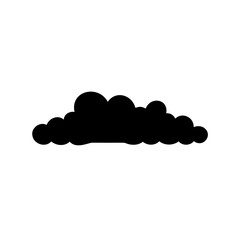 Simple silhouette of a fluffy cloud with a dark outline, isolated object