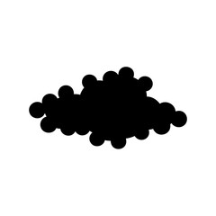 Abstract black shape resembling interconnected circles against a white background