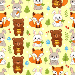 Fototapeta premium seamless pattern with funny animals