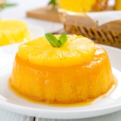Pineapple dessert, sweet and golden