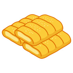zagorski štrukli Croatian Cheese-filled Pastry flat color vector illustration template design