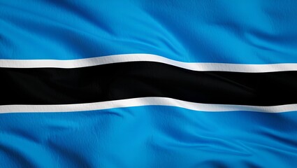 Fototapeta premium Botswana National Flag with Stripes and Waving