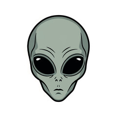 Fototapeta premium Alien head vector illustration on white background.