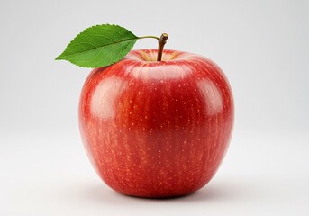 Fresh Red Apple with Leaf