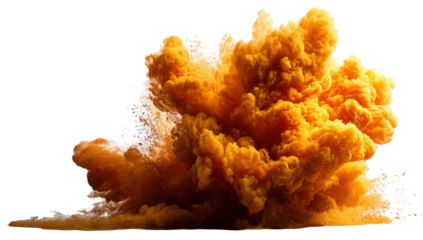 Orange ink explosion on black background