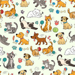 Obraz premium seamless pattern with cats