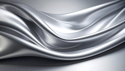 Obraz premium Silver-grey silk fabric with flowing lines and soft reflective light,