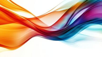 A vibrant and dynamic abstract background featuring colorful, wavy lines on a white background