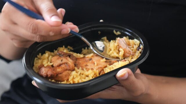 Healthy meal prep with grilled chicken and rice