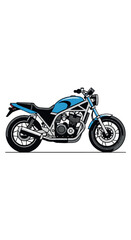 Obraz premium Blue Motorcycle Side View Illustration.