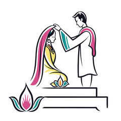 Sacred Union A Hindu Wedding Ceremony Depicting Traditional Garments Love and Rituals Celebrating the Union of Two Souls