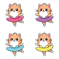 Ballet Cat Cartoon Vector