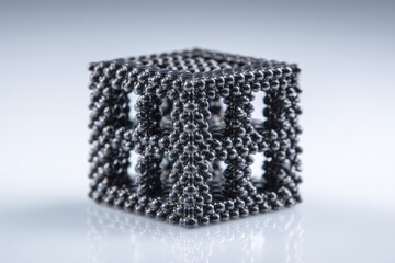 Metallic sphere cube, reflective surface