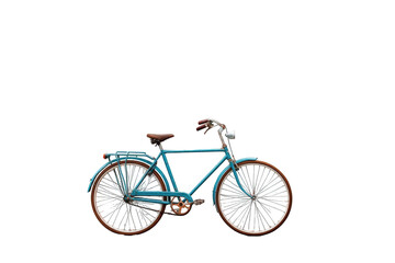 Fototapeta premium Retro teal bicycle against black backdrop