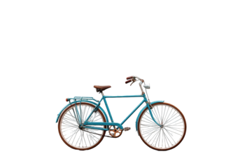 Retro teal bicycle against black backdrop