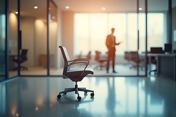 Generative AI depiction of office ambiance and professional work focus.