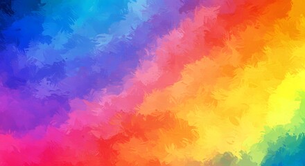 Vibrant Rainbow Spectrum Background with Colorful Paint Strokes and Abstract Swirls