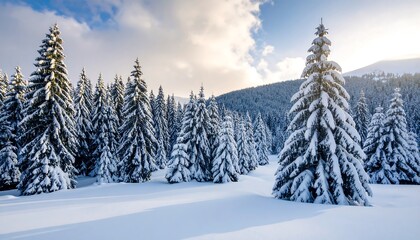 Snowy Mountain Forest Winter Wonderland