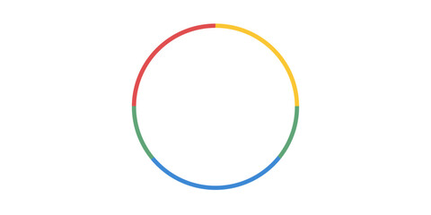 Abstract circle divided into four colorful segments on a black background