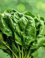 Fototapeta premium Fresh spinach leaves, vibrant green
