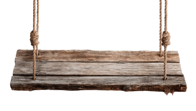 Rustic wooden swing seat