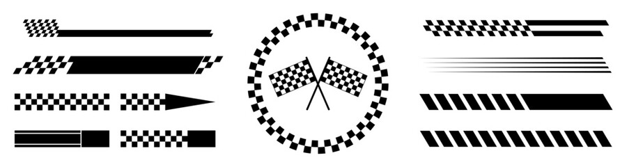 Checker Competition Racing Flags and Stripes Collection.