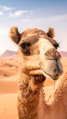 Close-up of a camel in the desert