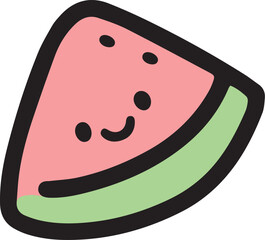 Watermelon Cute Cartoon Vector Illustration