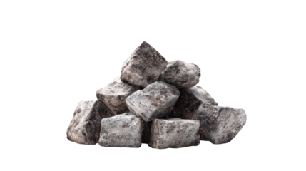 Pile of gray-brown cubic stones