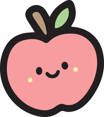 Apple Cute Cartoon Vector Illustration