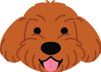 Happy Poodle Toy Dog Breed Character, Friendly Puppy Head, Funny Adorable Doggy Face Cartoon illustration 