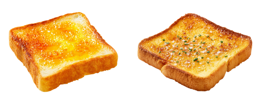 Two slices of toasted bread - Powered by Adobe