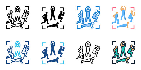 Circuit Training icon set multiple style collection 
