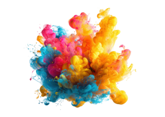 Vibrant swirling colors explode in a dynamic abstract form