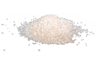 a pile of rice separated on a white background
