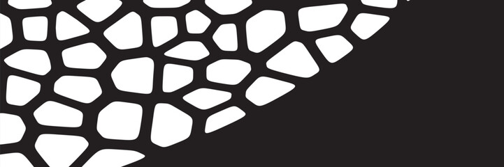 Set of black and white seamless geometric patterns vector. Irregular repeating backgrounds for web tiles, interior design. Collection of Voronoi line polygonal cell template backgrounds, Eps 10