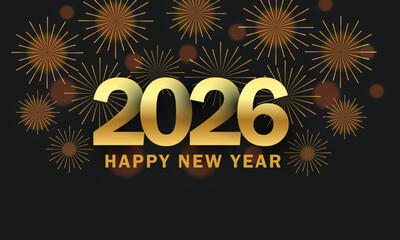 2026 Happy New year background with fireworks design