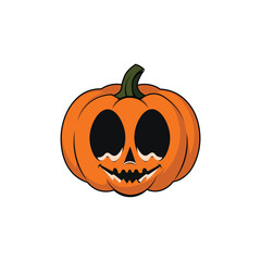Halloween Pumpkin Vector Single Icon V7 – EPS10, Flat Illustration