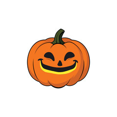 Halloween Pumpkin Vector Single Icon V8 – EPS10, Flat Illustration