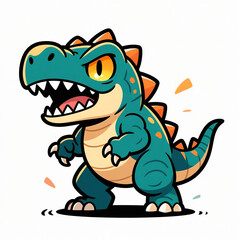 A fierce chibi-style cartoon dinosaur