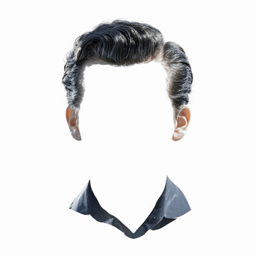 Man's Hairstyle and Collar Template -  Isolated