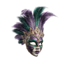 Ornate Venetian Carnival Mask with Feathers