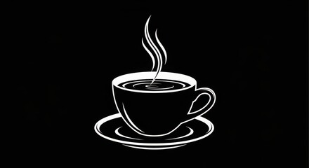 Obraz premium Steaming cup of coffee with saucer isolated on a a classic beverage for a morning ritual or afternoon break enjoyable drink