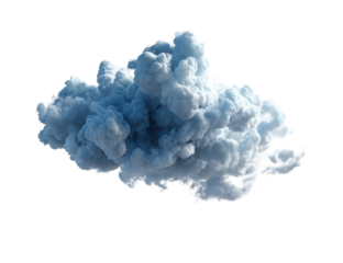Abstract cloud-like form, light blue, swirling