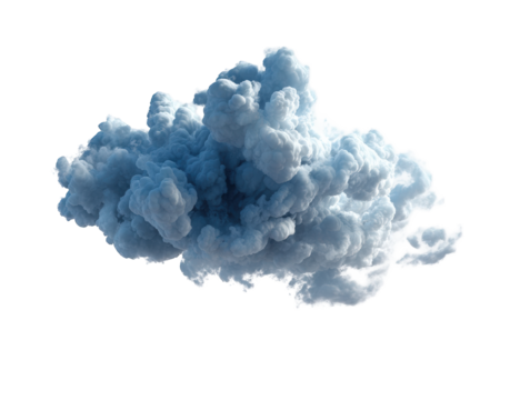 Abstract cloud-like form, light blue, swirling