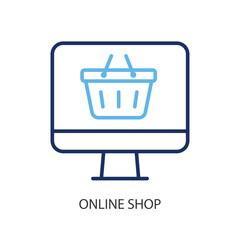 Online shop thin line vector icons.