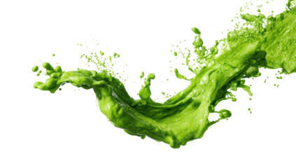 Green liquid splash on black