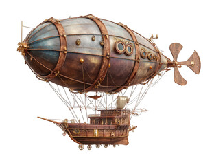 Naklejka premium Steampunk airship, detailed design
