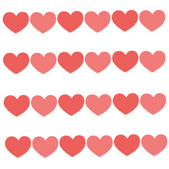 Repeating Heart Symbol Pattern in Various Shades of Red
