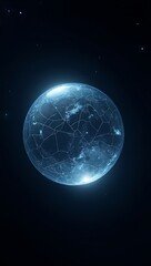Fototapeta premium A cracked glass globe floating in space with glowing cracks, symbolizing fragile Earth and global environmental crisis.